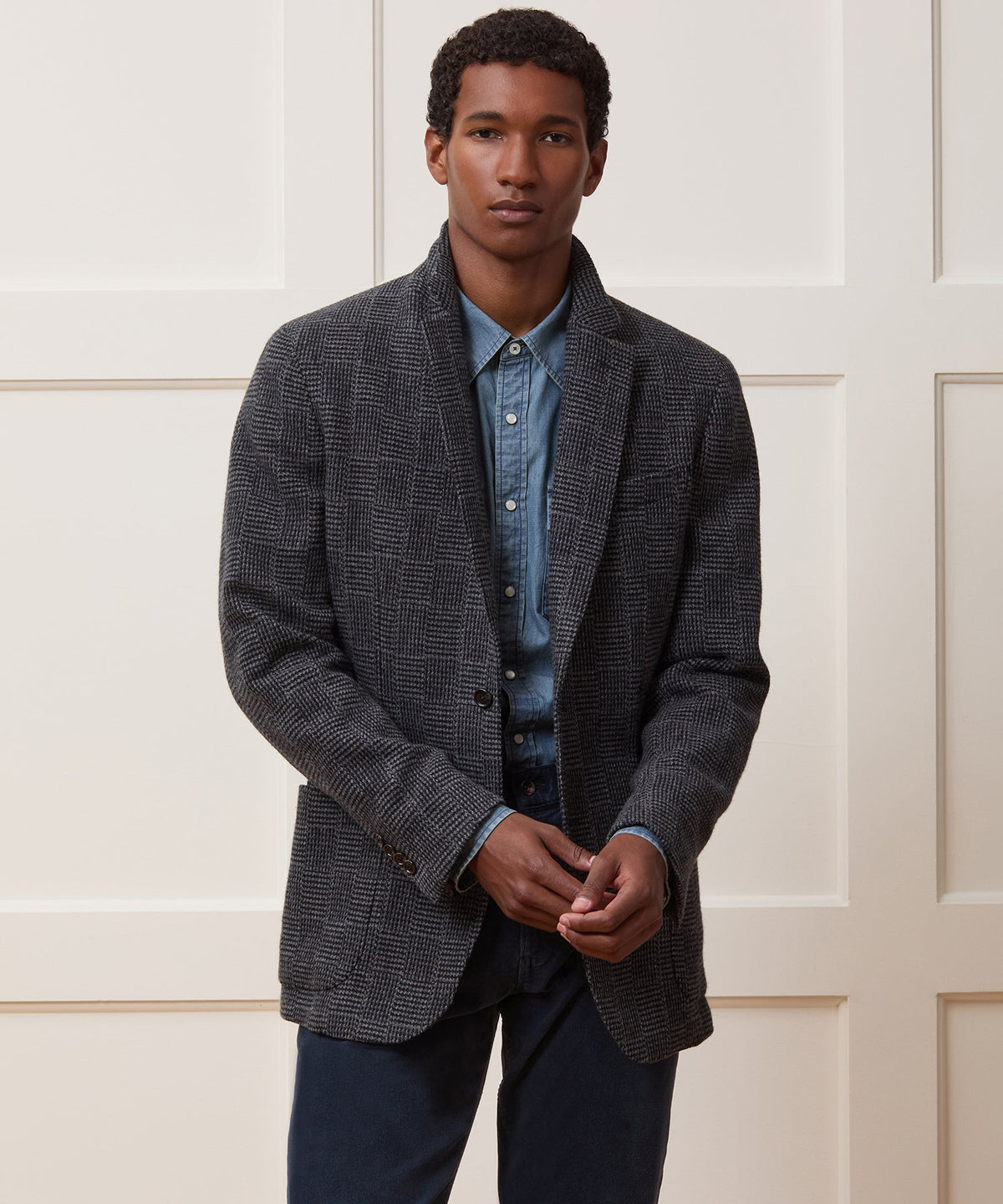 Todd Snyder Italian Wool Glen Plaid Sport Coat - Grey