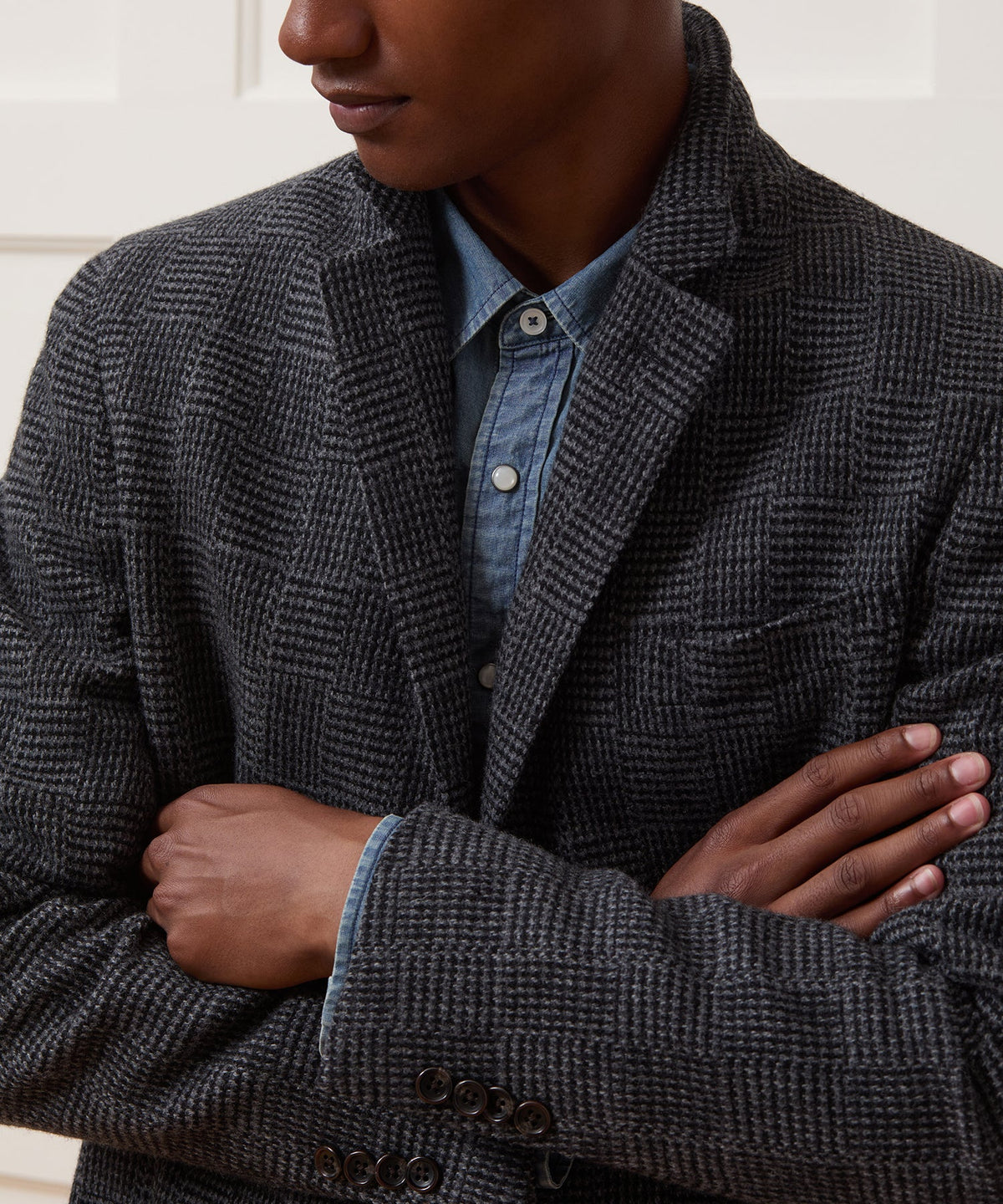 Todd Snyder Italian Wool Glen Plaid Sport Coat - Grey