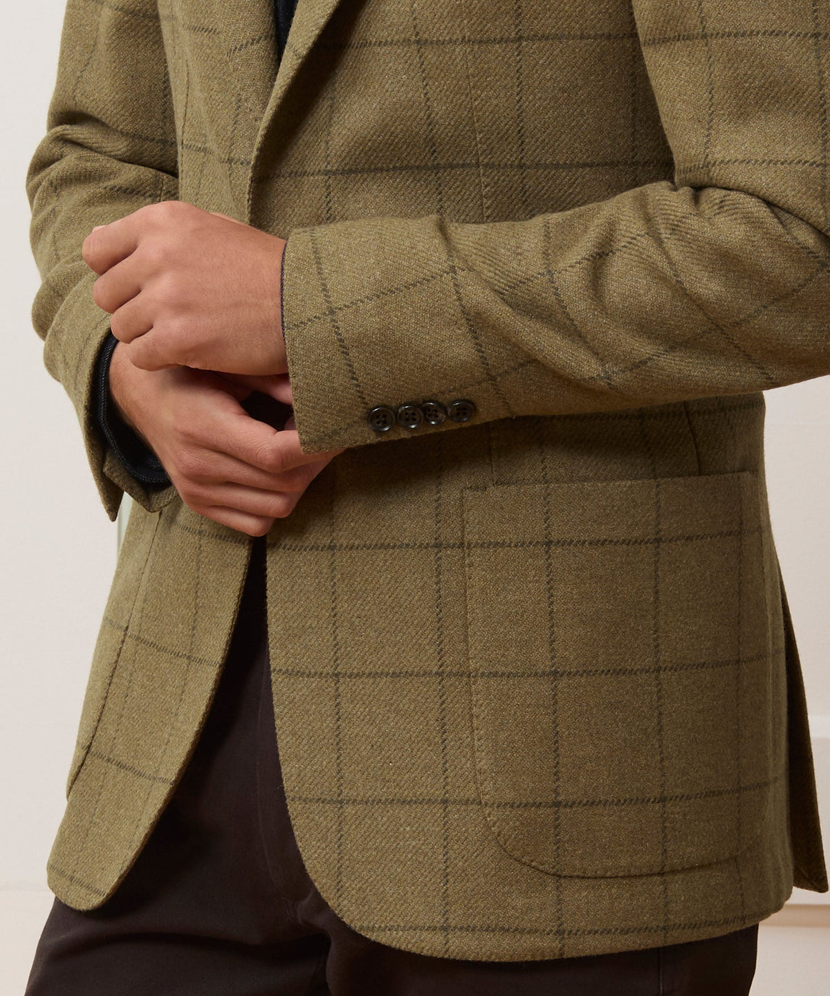 Todd Snyder Italian Wool Windowpane Sport Coat - Olive