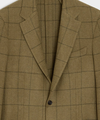 Todd Snyder Italian Wool Windowpane Sport Coat - Olive