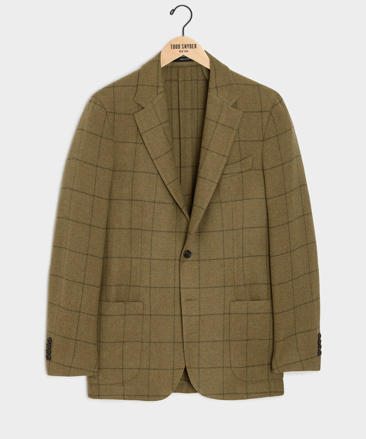 Todd Snyder Italian Wool Windowpane Sport Coat - Olive