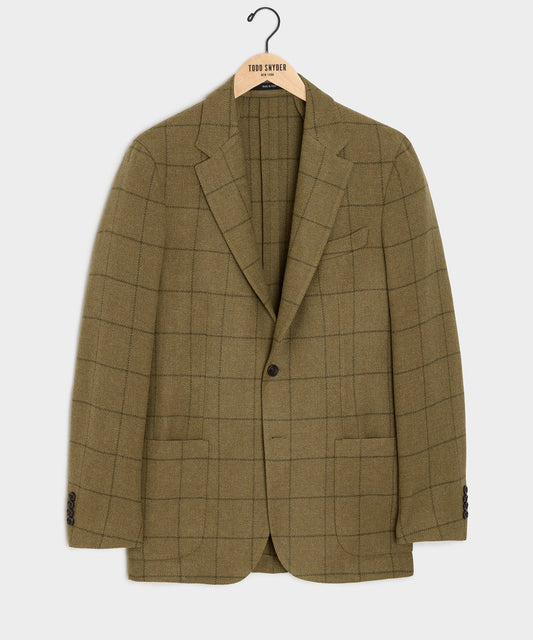 Todd Snyder Italian Wool Windowpane Sport Coat - Olive
