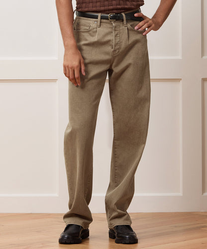 Todd Snyder Relaxed 5-Pocket Pleated Jean - Brown