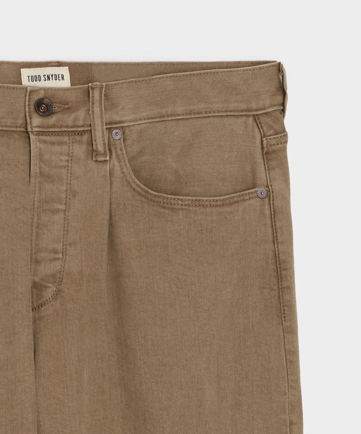 Todd Snyder Relaxed 5-Pocket Pleated Jean - Brown
