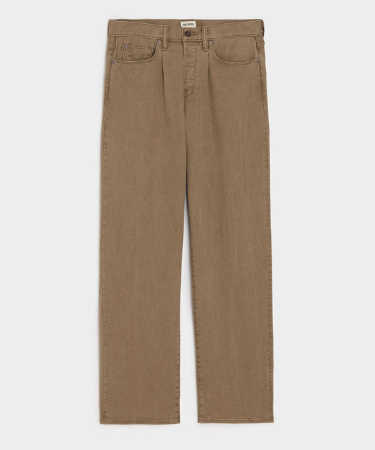 Todd Snyder Relaxed 5-Pocket Pleated Jean - Brown
