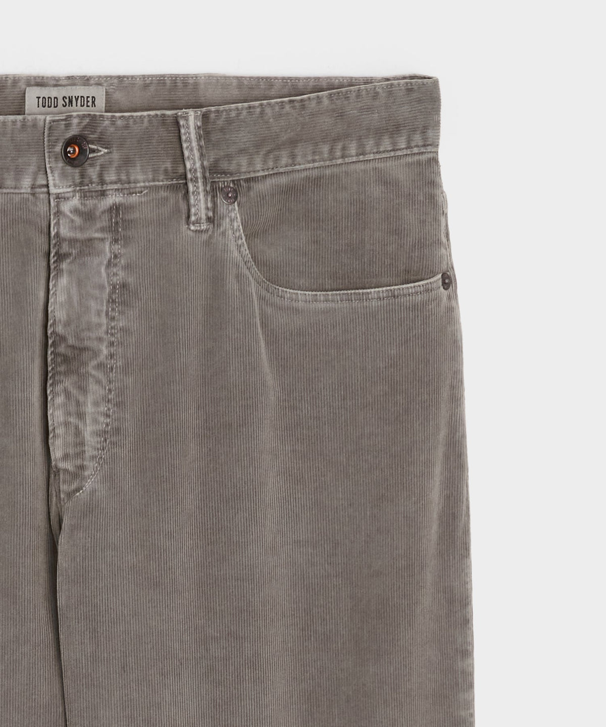 Todd Snyder Straight 5-Pocket Corduroy Pant - Grey