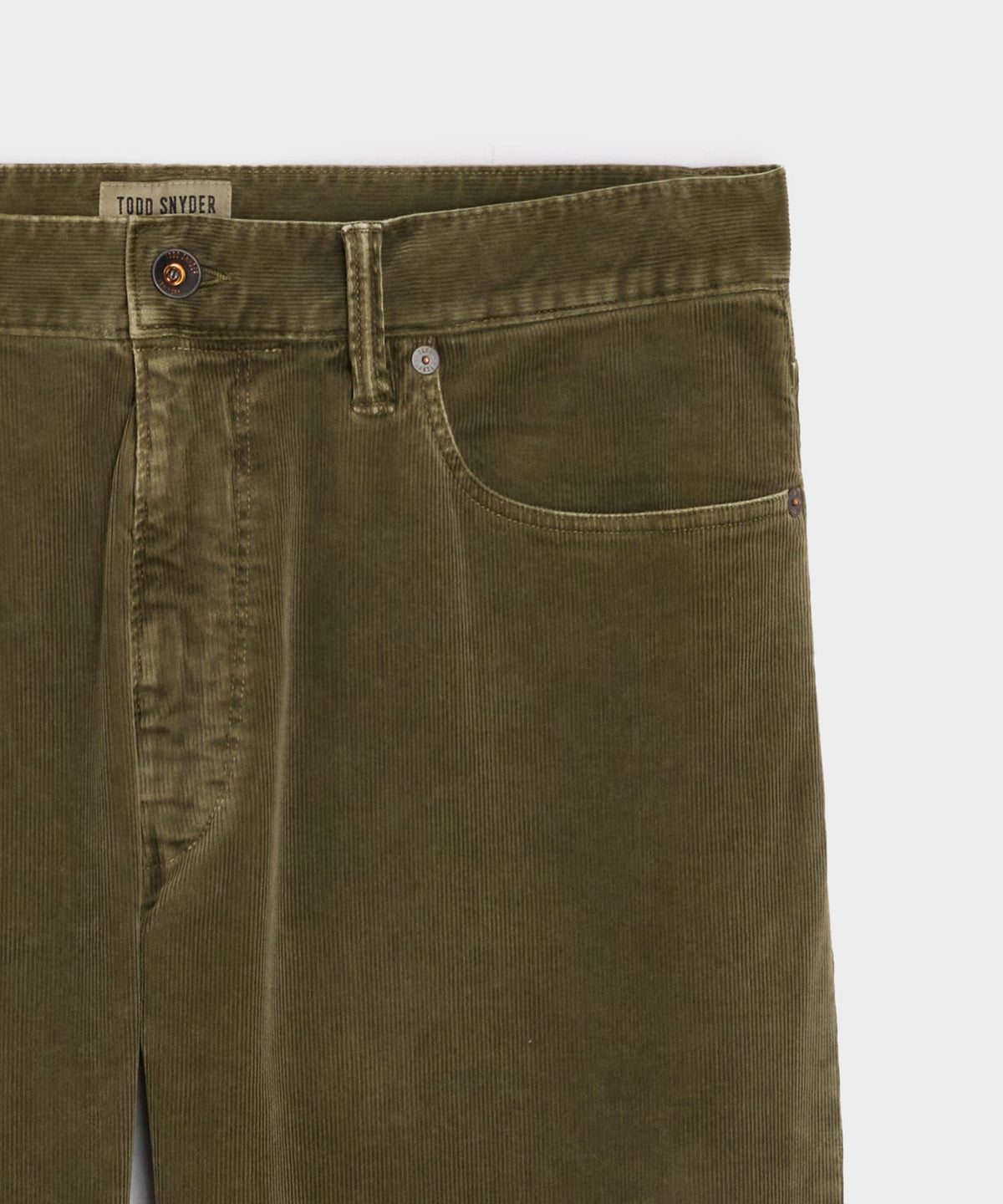Todd Snyder Straight 5-Pocket Corduroy Pant - Olive Vine