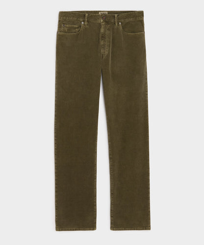 Todd Snyder Straight 5-Pocket Corduroy Pant - Olive Vine