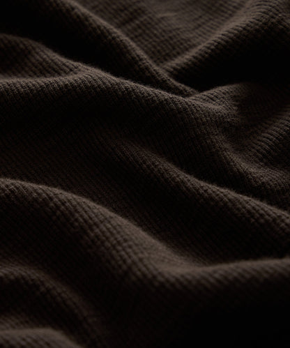 Todd Snyder Lightweight Mini Waffle Henley - Caviar