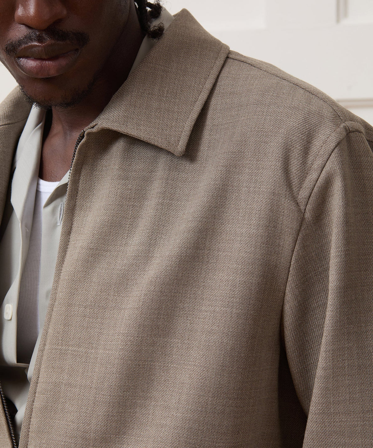 Todd Snyder Lightweight Italian Wool Bomber Jacket - Oatmeal