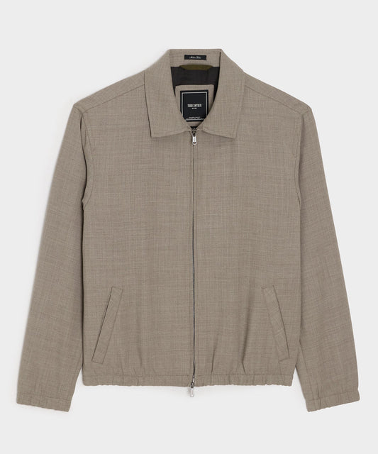Todd Snyder Lightweight Italian Wool Bomber Jacket - Oatmeal