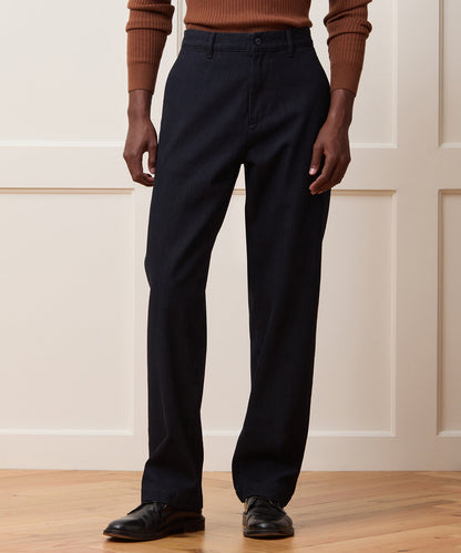 Todd Snyder Relaxed Striped Denim Chino - Indigo