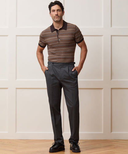 Todd Snyder Italian Heathered Cotton Side Tab Trouser - Charcoal