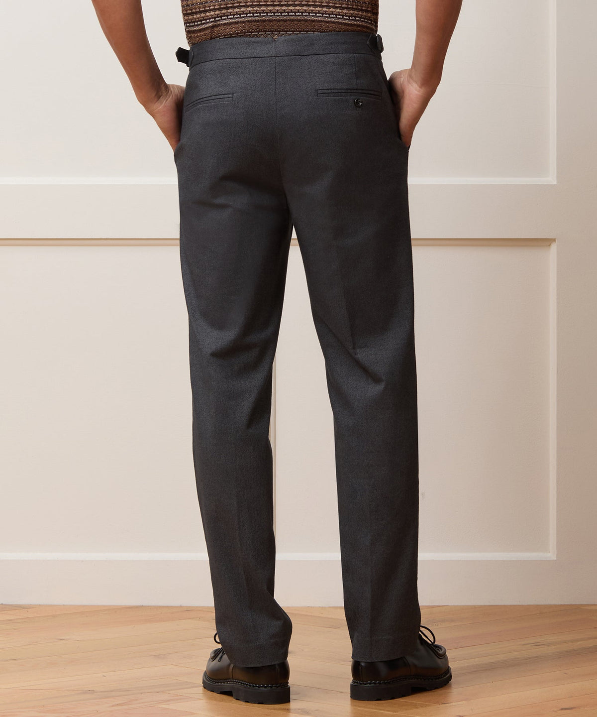 Todd Snyder Italian Heathered Cotton Side Tab Trouser - Charcoal