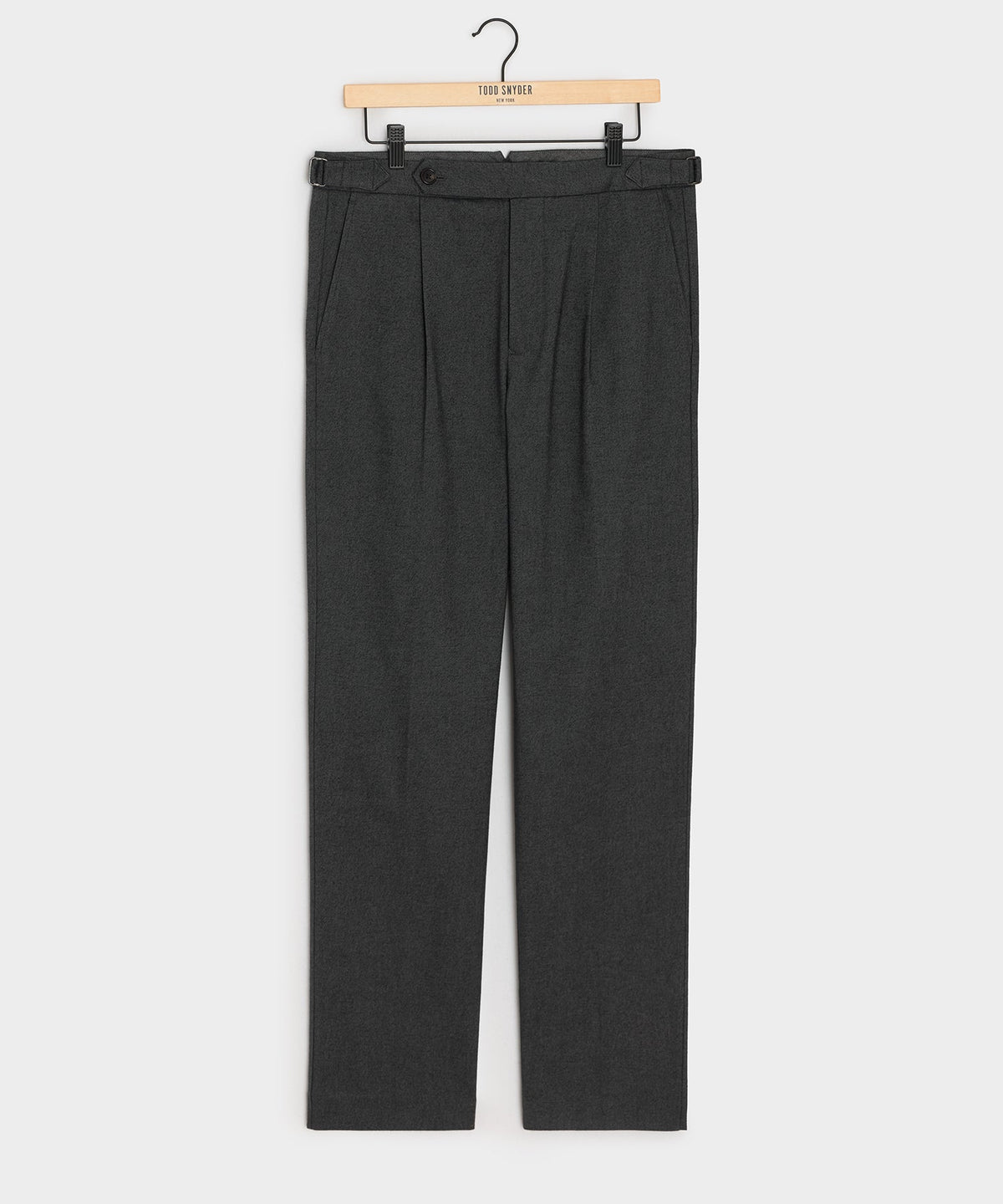 Todd Snyder Italian Heathered Cotton Side Tab Trouser - Charcoal