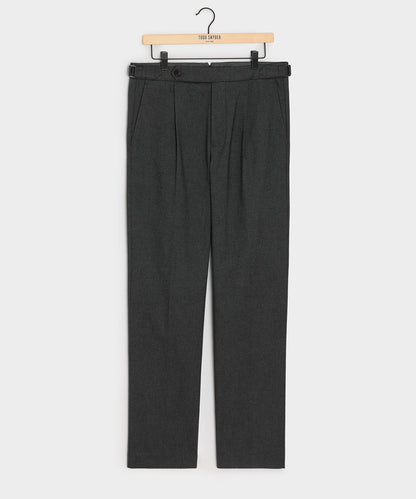 Todd Snyder Italian Heathered Cotton Side Tab Trouser - Charcoal