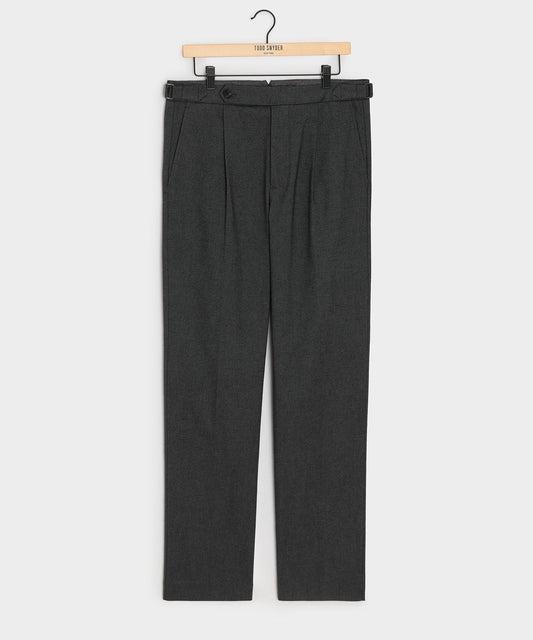 Todd Snyder Italian Heathered Cotton Side Tab Trouser - Charcoal