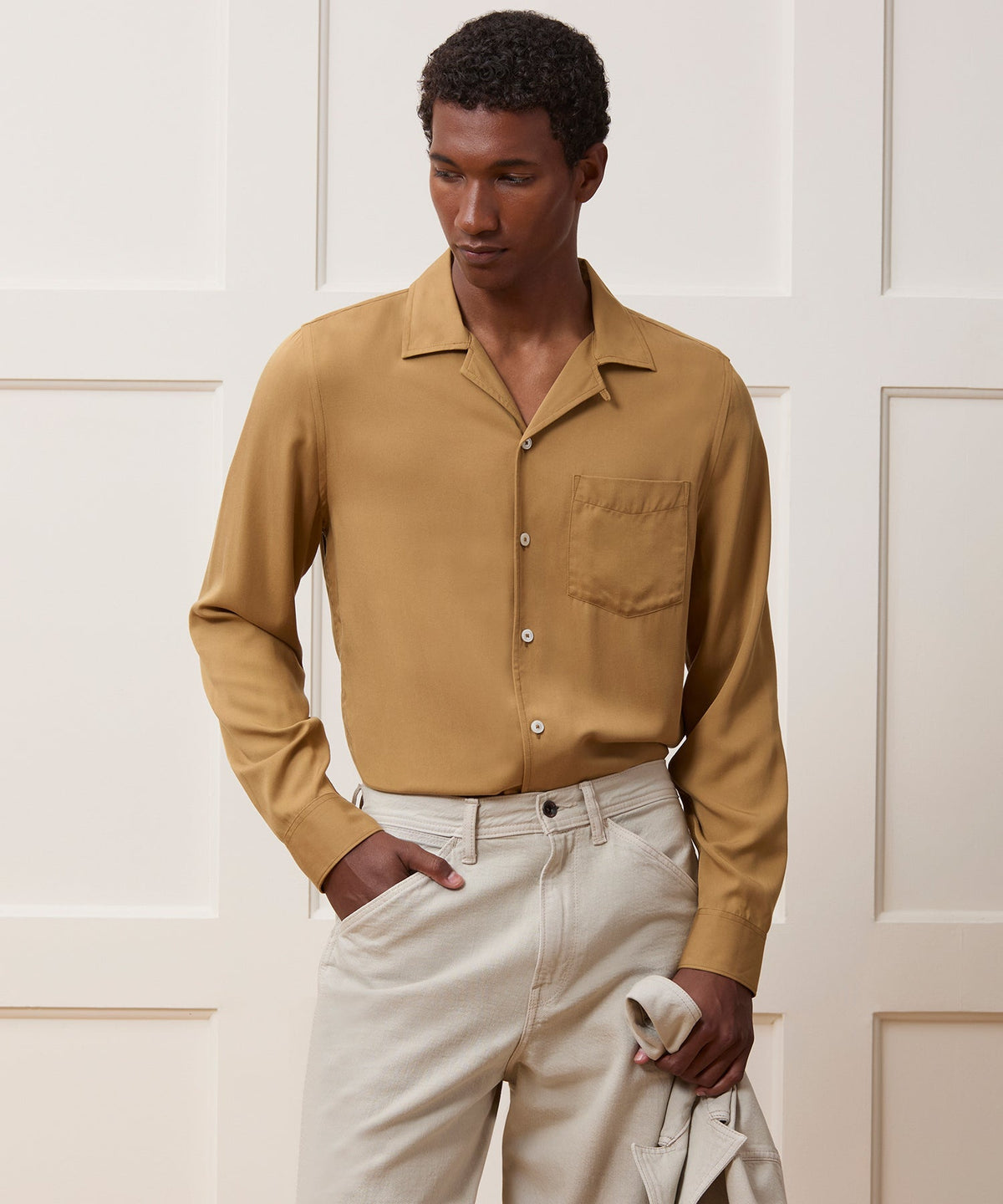 Todd Snyder Merino Hollywood Shirt - Khaki