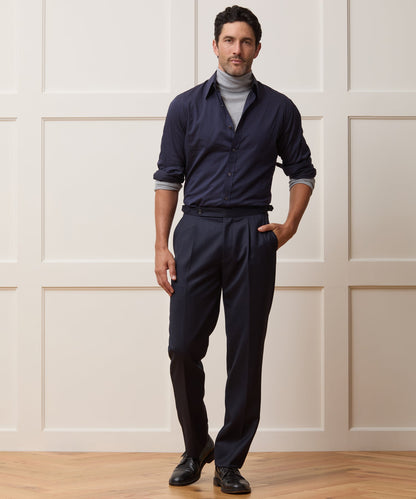 Todd Snyder Lightweight Flannel Long Point Collar Dress Shirt - Navy