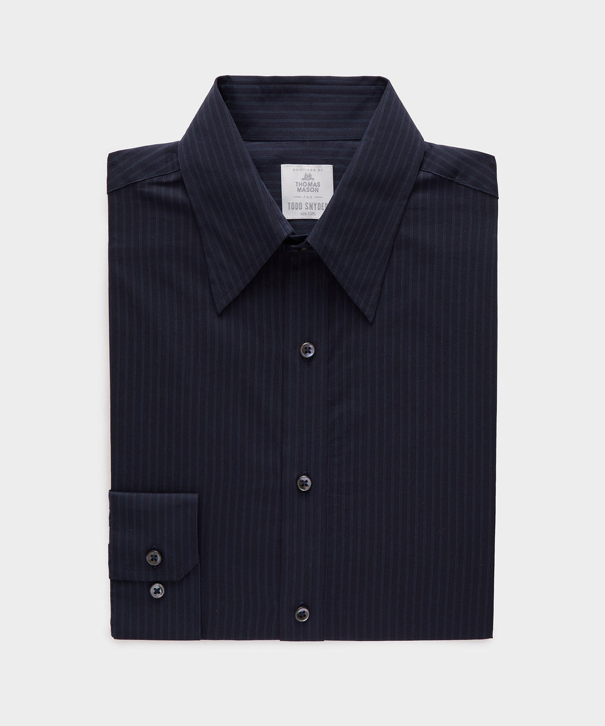 Todd Snyder Lightweight Flannel Long Point Collar Dress Shirt - Navy