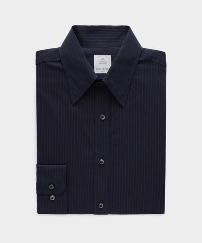 Todd Snyder Lightweight Flannel Long Point Collar Dress Shirt - Navy