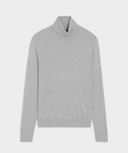 Todd Snyder Silk-Cashmere Turtleneck Sweater - Light Grey Heather
