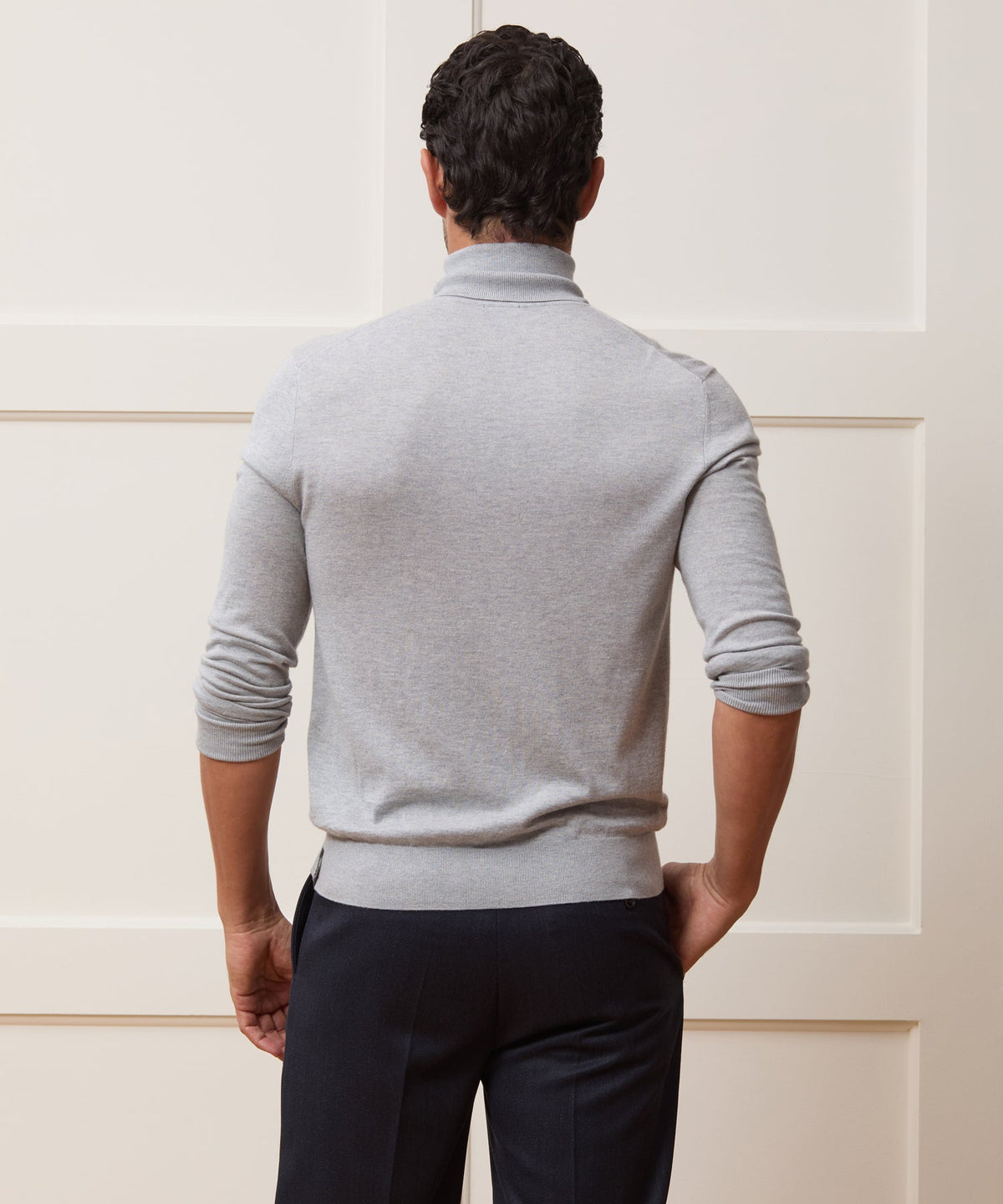 Todd Snyder Silk-Cashmere Turtleneck Sweater - Light Grey Heather