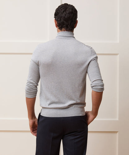 Todd Snyder Silk-Cashmere Turtleneck Sweater - Light Grey Heather