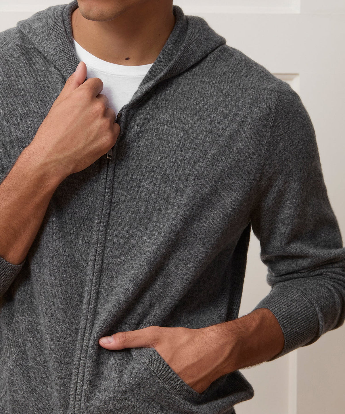 Todd Snyder Cashmere Full-Zip Hoodie - Charcoal