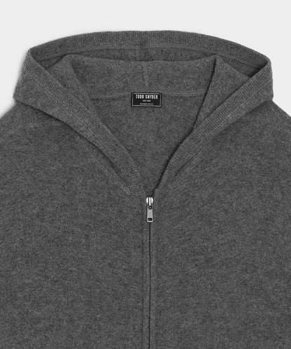 Todd Snyder Cashmere Full-Zip Hoodie - Charcoal