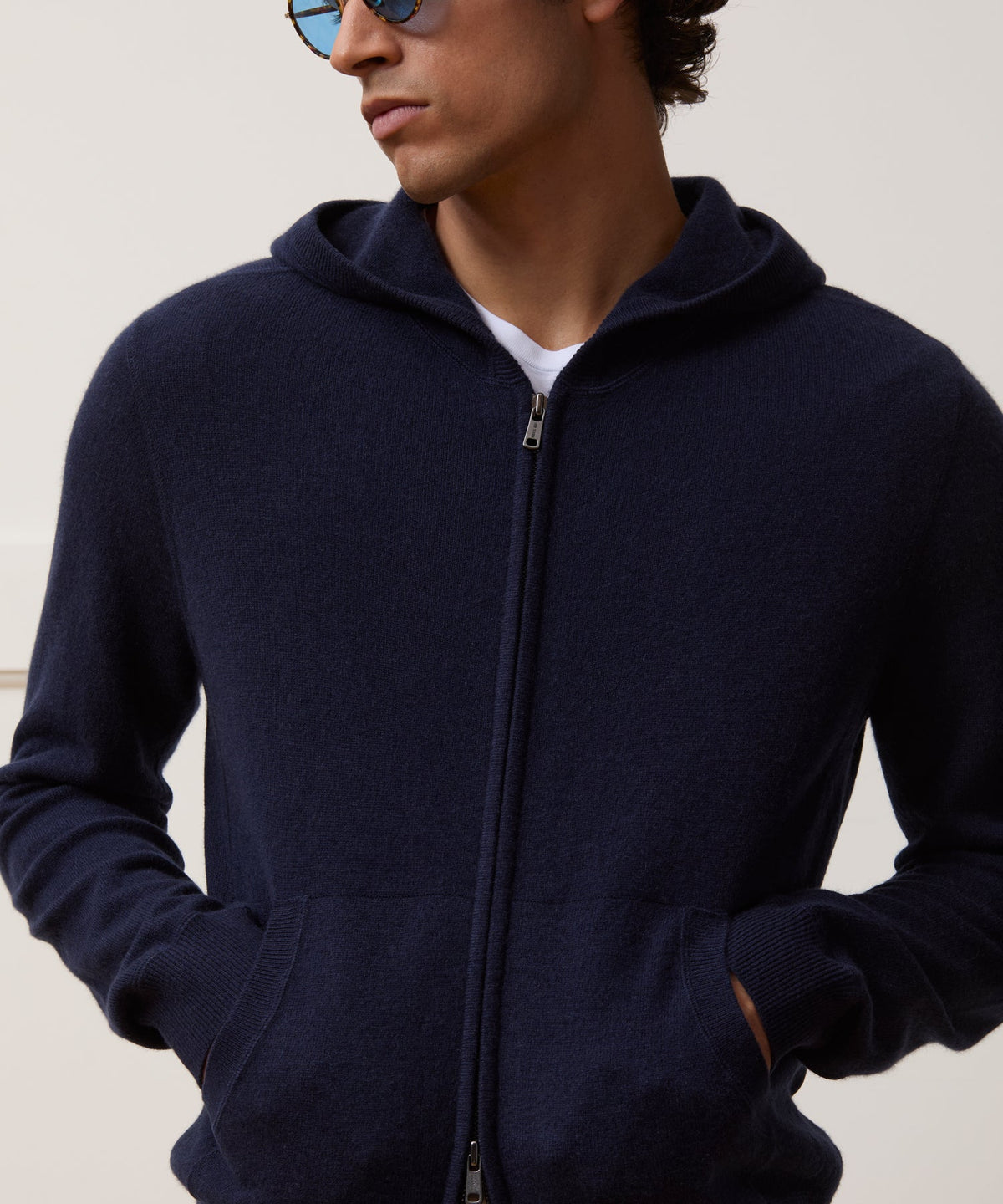 Todd Snyder Cashmere Full-Zip Hoodie - Navy