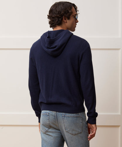 Todd Snyder Cashmere Full-Zip Hoodie - Navy