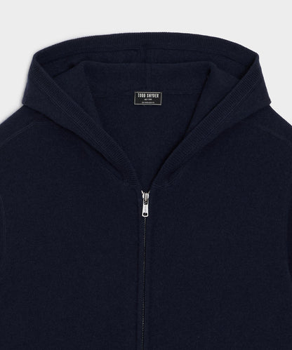 Todd Snyder Cashmere Full-Zip Hoodie - Navy