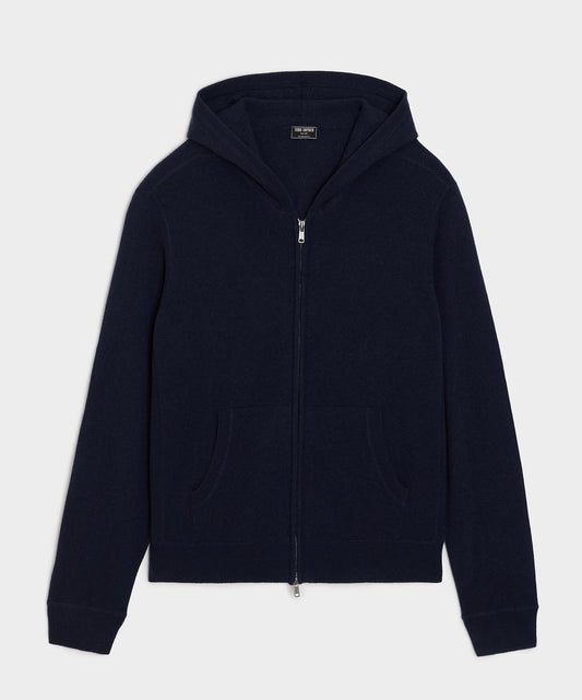 Todd Snyder Cashmere Full-Zip Hoodie - Navy