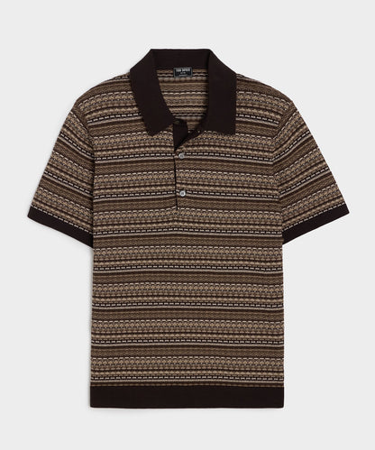 Todd Snyder Silk-Cotton Sweater Polo - Saddle Brown