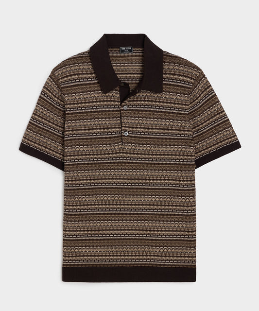Todd Snyder Silk-Cotton Sweater Polo - Saddle Brown