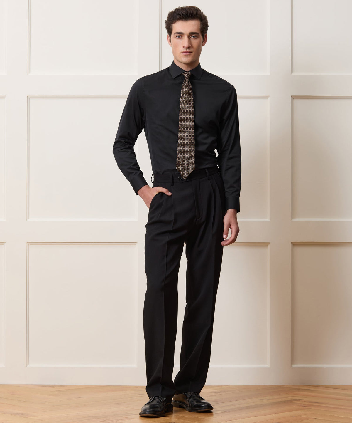 Todd Snyder Slim Cotton-Silk Spread Collar Dress Shirt - Black