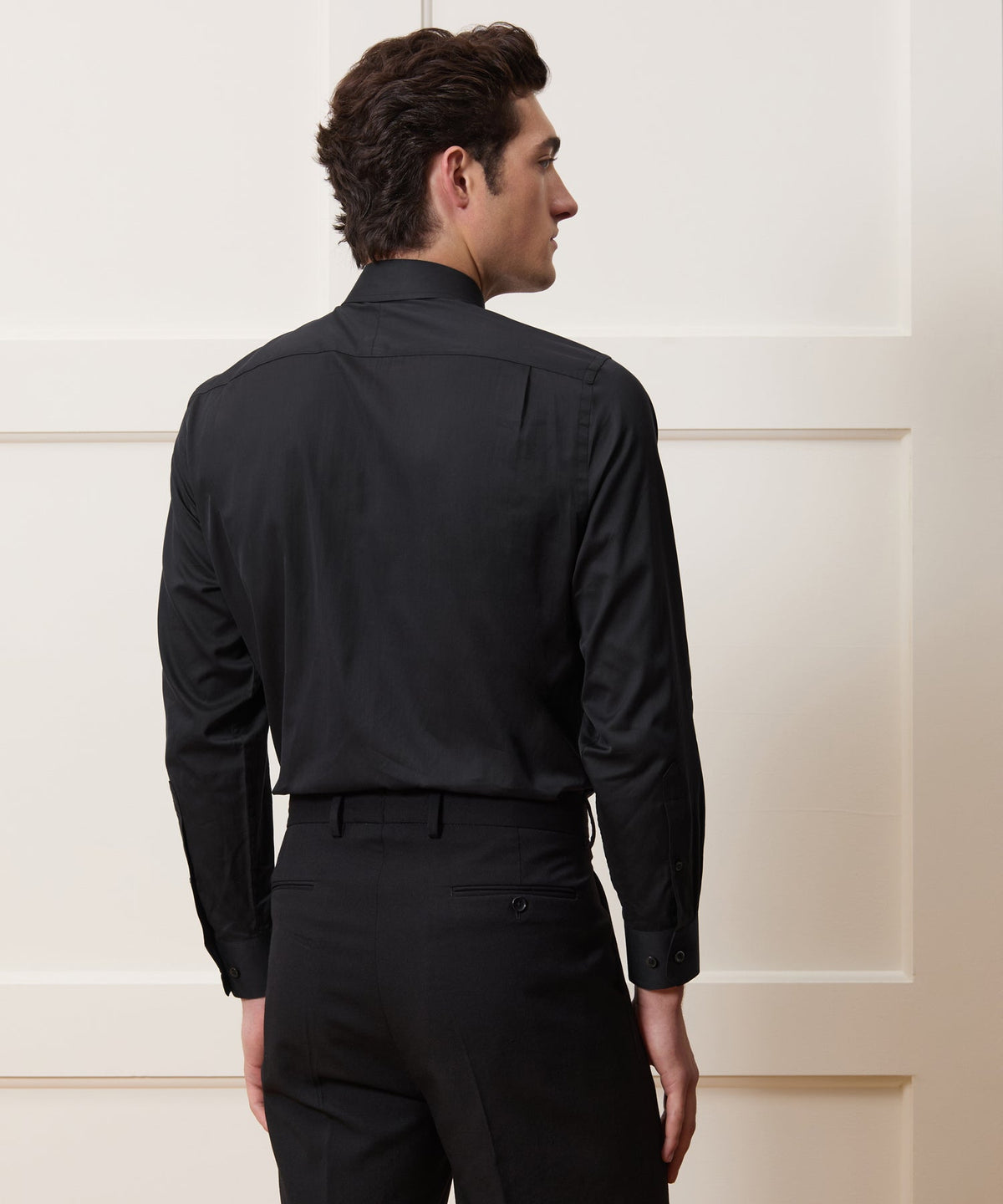 Todd Snyder Slim Cotton-Silk Spread Collar Dress Shirt - Black