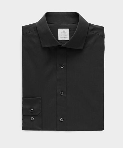 Todd Snyder Slim Cotton-Silk Spread Collar Dress Shirt - Black