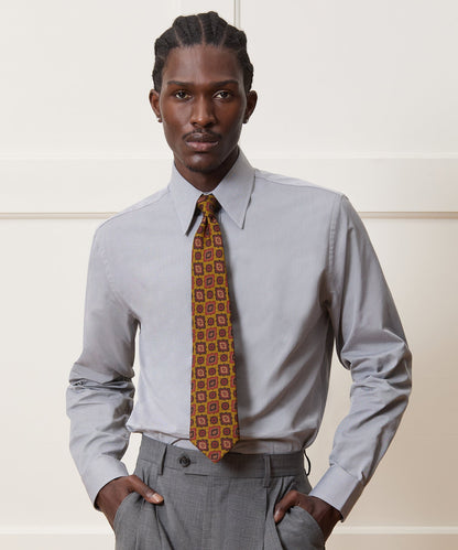 Todd Snyder Slim Twill Long Collar Dress Shirt - Grey