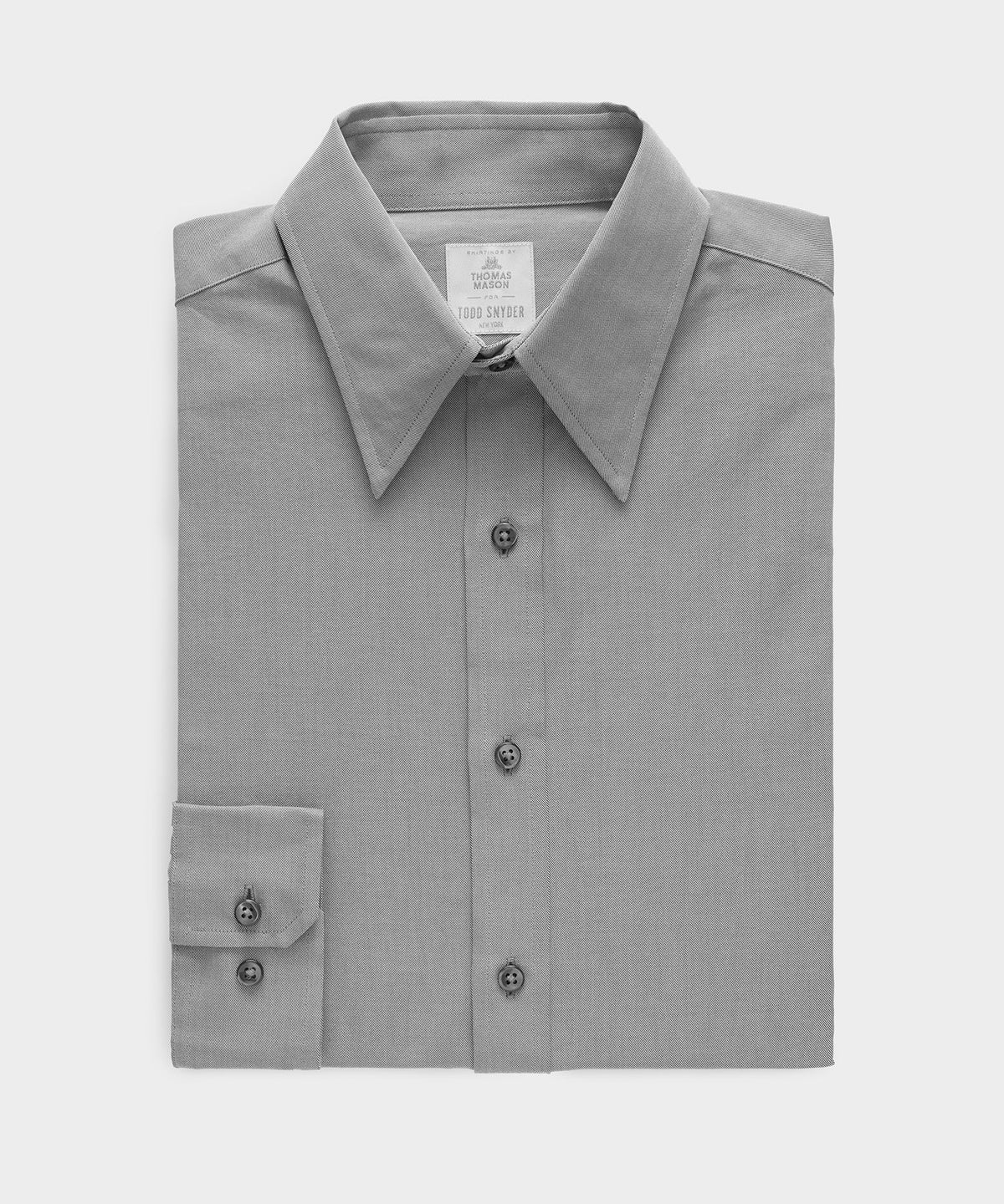 Todd Snyder Slim Twill Long Collar Dress Shirt - Grey