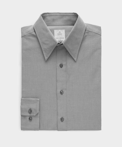 Todd Snyder Slim Twill Long Collar Dress Shirt - Grey