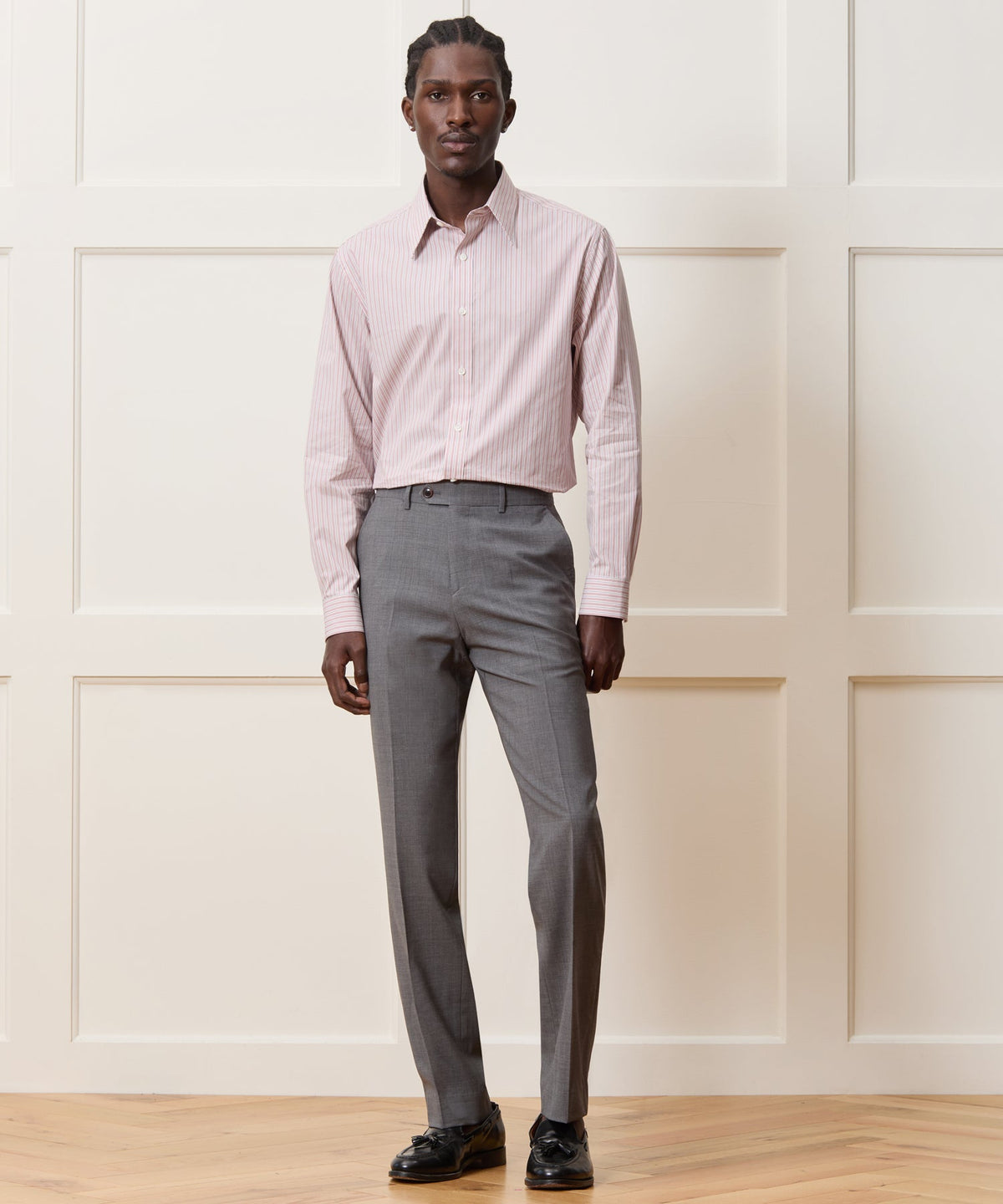 Todd Snyder Poplin Long Point Collar Dress Shirt - Faded Brick