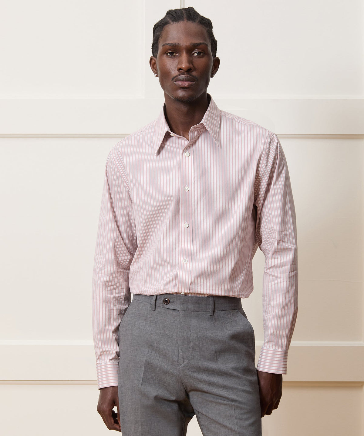 Todd Snyder Poplin Long Point Collar Dress Shirt - Faded Brick