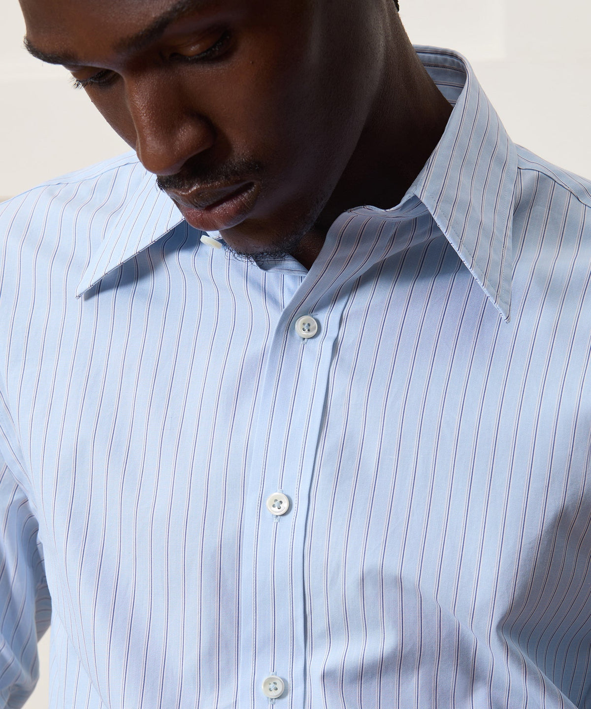 Todd Snyder Poplin Long Point Collar Dress Shirt - Blue