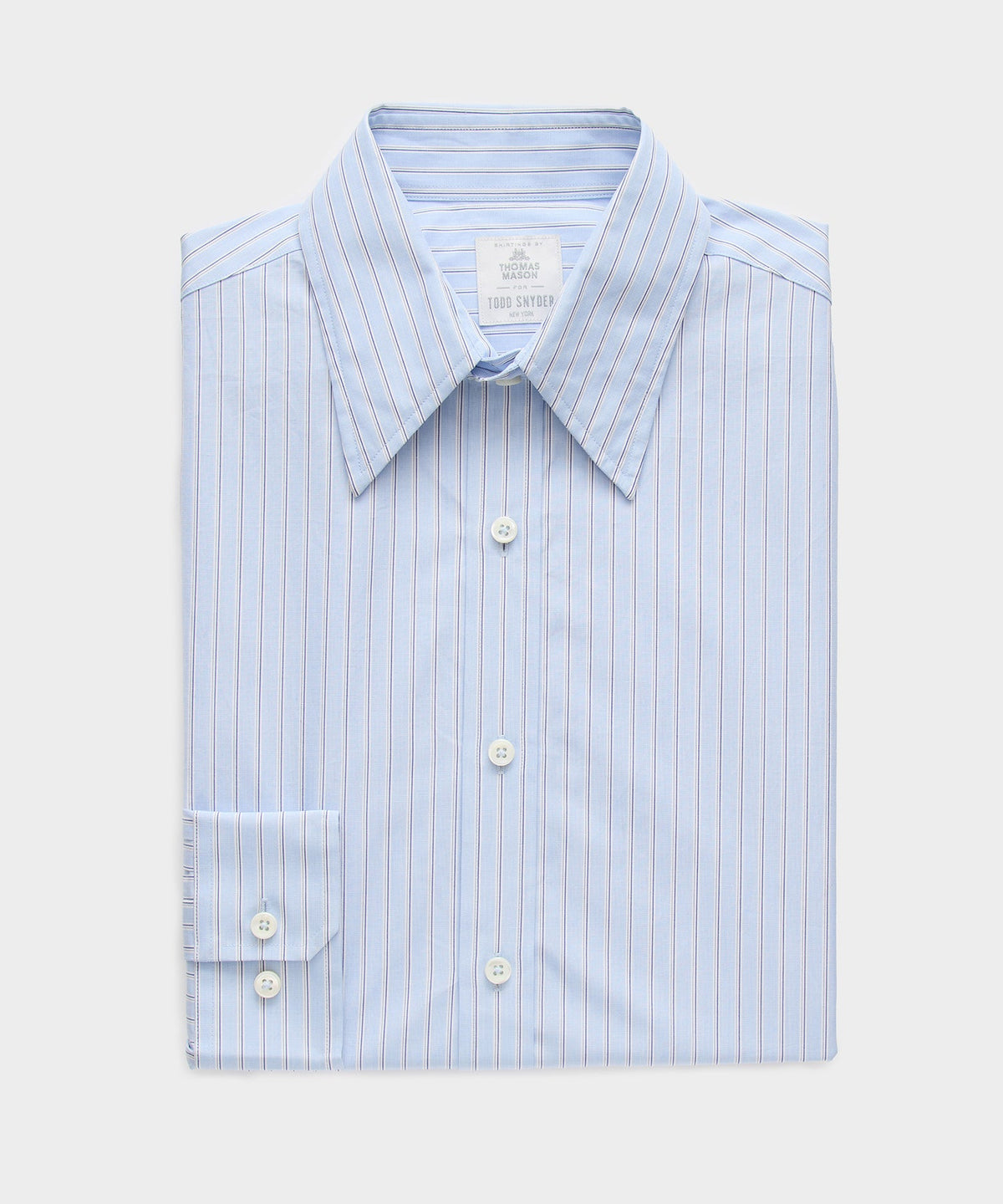 Todd Snyder Poplin Long Point Collar Dress Shirt - Blue