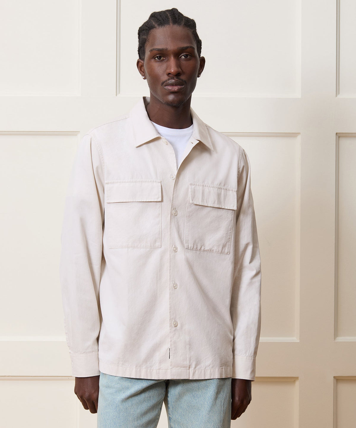 Todd Snyder Relaxed Twill CPO Overshirt - Beige