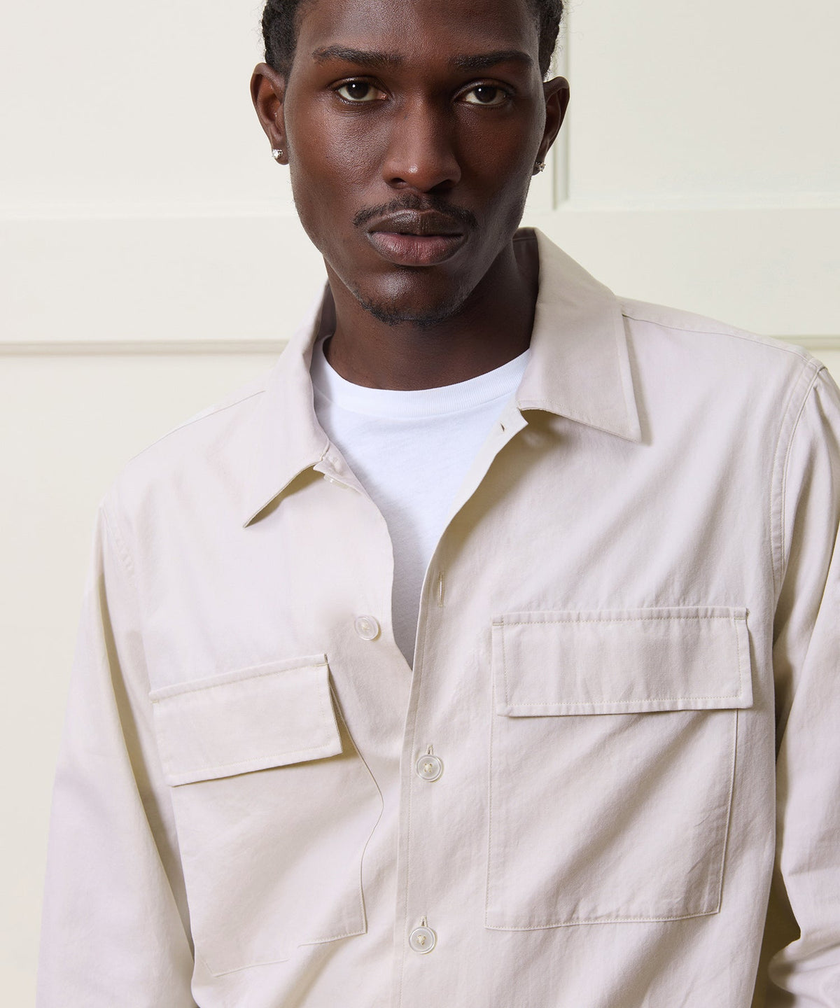 Todd Snyder Relaxed Twill CPO Overshirt - Beige
