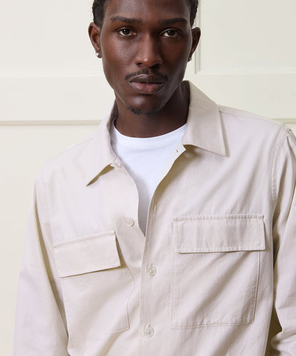 Todd Snyder Relaxed Twill CPO Overshirt - Beige