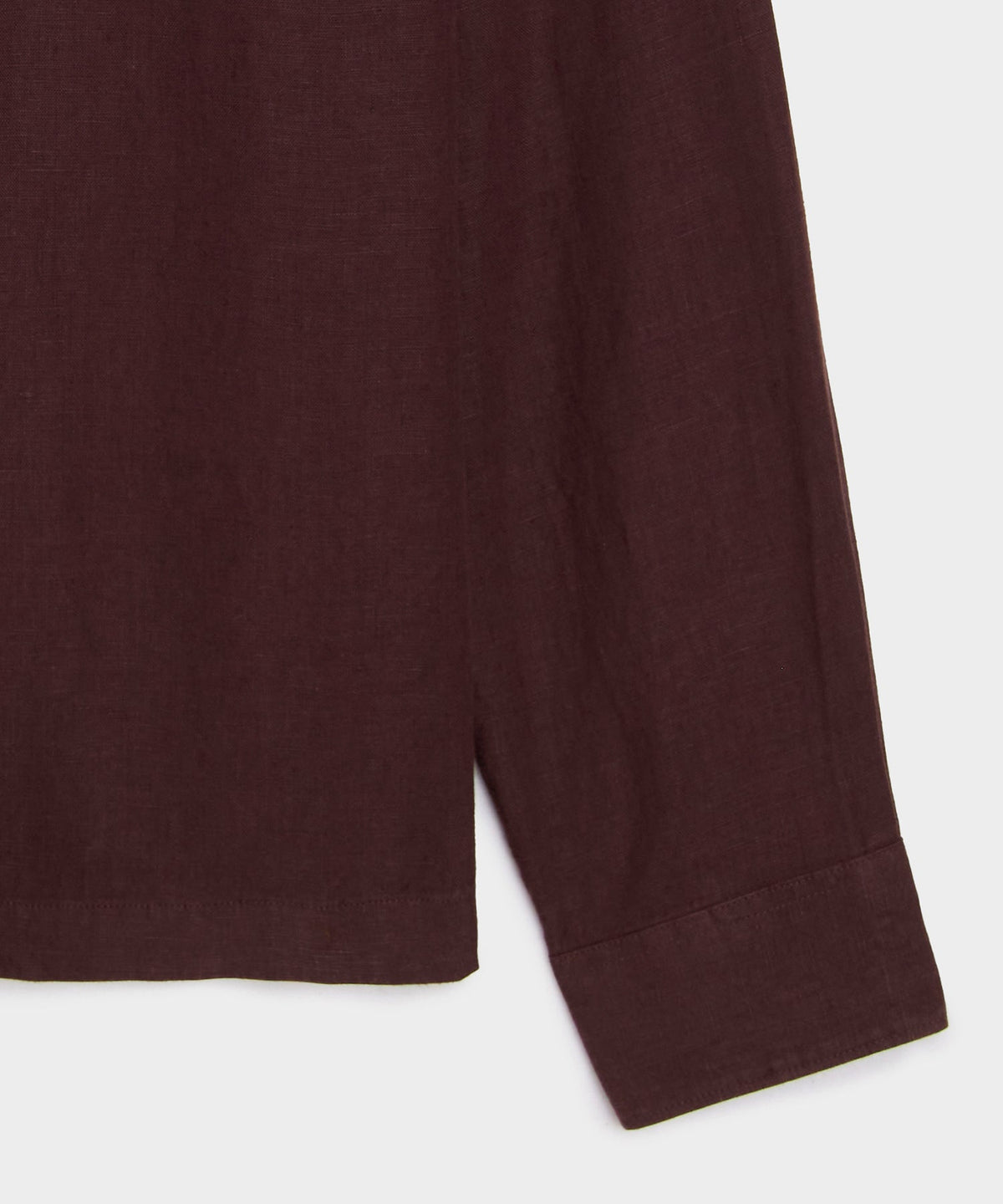 Todd Snyder Cropped Sea Soft Irish Linen Camp Collar Shirt - Blackberry
